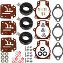 ALL-CARB 3 x Carburetor Carb Repair Kits and Float Replacement for Johnson Evinrude 396701 65 70 75hp