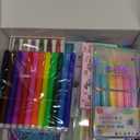 Fruit Scented Markers Set,56 Pcs Art Supplies for Kids Unicorns Gifts for Girls, Markers Set with Unicorn Pencil Case Art Supplies for Kids Craft Coloring (Purple)