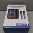 Karaoke Machine, Portable Bluetooth Karaoke Speaker with 2 Wireless Microphones, PA System for Adults Kids with LED Lights & Echo Adjustment, Supports TWS/TF/USB/AUX for Home Party (T03-2 MICS)