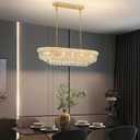 Gold Crystal Chandeliers for Dining Room，11-Lights L35.4 Inch