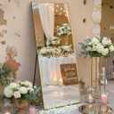 Anpark Gold Rectangle Oversized Mirror Full Length with Stand 26" x 71" Large Full Body Dressing Standing Floor Mirror for Bedroom Wall Mounted Mirror for Living Room Home Decor