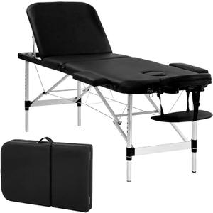 PayLessHere Massage Table Portable Spa Bed Aluminium 3 Folding Lash Bed Height Adjustable Spa Table with Non-Woven Bag, 84x24inches