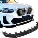 Front Lip Compatible with BMW 2022-2024 X3 G01 X4 G02 IX3 20d 30i 30d M40i M40d, ABS Gloss Black Bumper Air Splitter, Front Bumper Lip Spoiler Protector