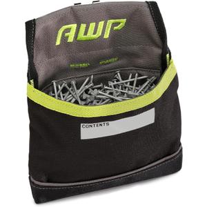 AWP TrapJaw Clip-on Fastener Tool Pouch, Small Utility Bag with Spring-Loaded Closure, Durable Tactical Tool Holder for Nails, Screws, and Electrical Accessories, 1L-039-2 (7" W x 7.75" L)