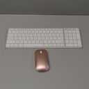 seenda Bluetooth Keyboard and Mouse for Mac, SKM64-2 Multi-Device Rechargeable Slim Wireless Keyboard Mouse Stainless Steel Full Size, Compatible with MacBook Pro/Air, iPad, iMac - White Rose Gold