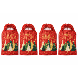 4 Pcs Christmas Chair Covers Merry Christmas Chair Back Cover Stretch Christmas Seat Cover Washable Xmas Dining Chair Protector Slipcover for Dining Room Kitchen Holiday Party