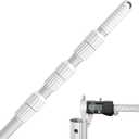 ARLBA Upgraded Professional 16.5 Feet Swimming Pool Pole Telescopic Aluminum Thicken 1.30mm Adjustable Fits Skimmer Net Rake Vacuum Head Brush Pool Cleaning Equipment Heavy Duty -Universal Fit 1-1/4