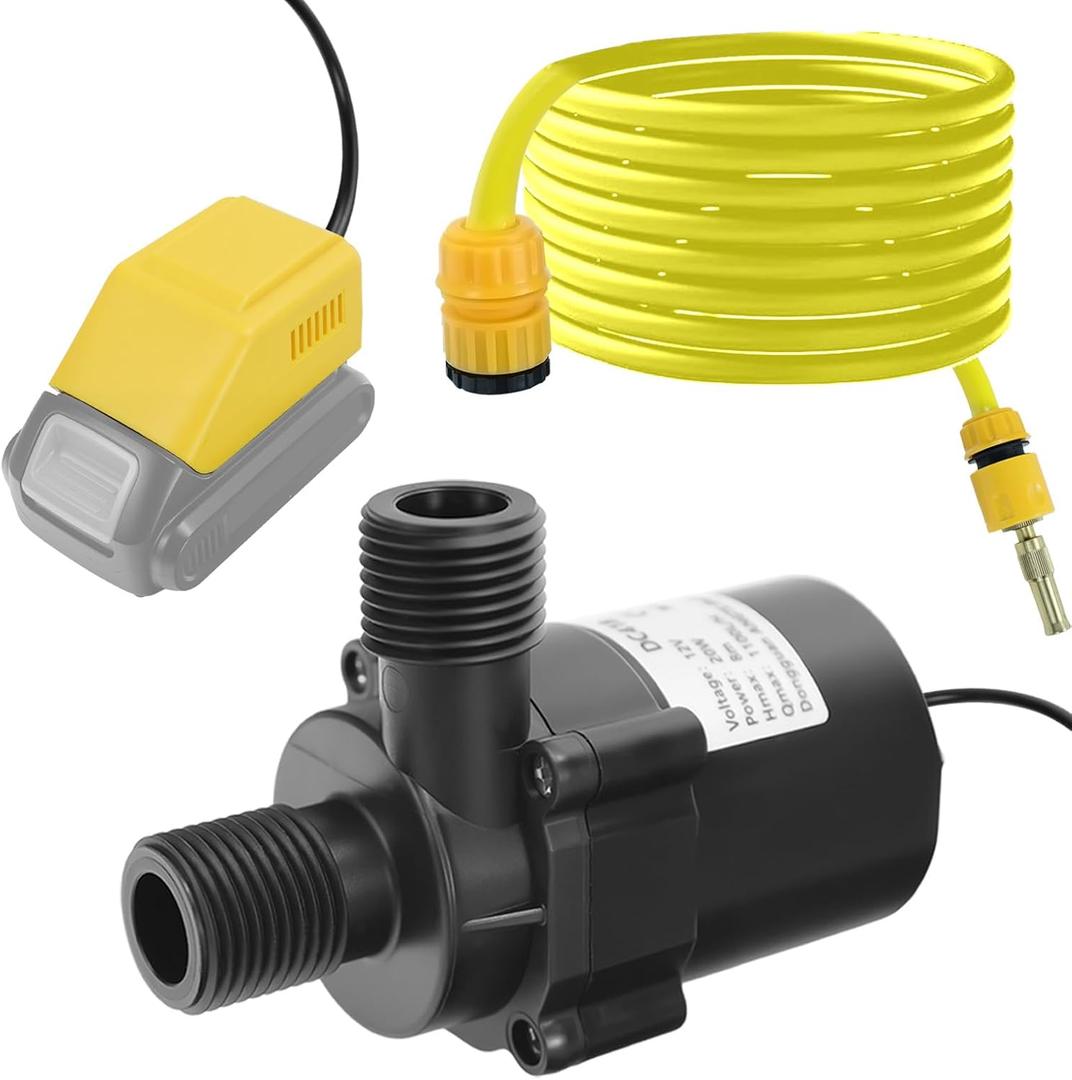 Submersible Water Pump for Dewalt 20V Battery, Quiet Mini Brushless Motor Water Pump Max Lift 8M 1100L/H for Garden, Kiddie Pool, Fish Tank (No Battery)