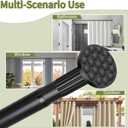 Tension Curtain Rod 51-165In(4.25-13.75Ft), Extra Long Outdoor Curtain Rod No Drilling for Window or Bathroom Patio, Adjustable Spring Shower Rod, Easy to Install Never Rust, Rod Diameter 1.26In-Black