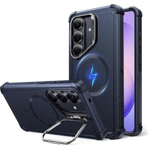 ESR for Samsung Galaxy S26 Ultra Phone Case with Stash Stand, 7X Military-Grade Drop Protection, Shock-Absorbing Rugged Cover, Compatible with MagSafe Accessories, Cyber Series, Navy Blue