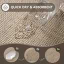 YDKGL Half Circle Bath Mat, Non Slip Bath Mat, Thin Bathroom Rugs Fit Under Door Quick Dry Absorbent Washable Bathroom Mat with Rubber Backing, Brown Beige 16x24