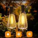 VIPAR LED Outdoor String Lights, 100FT Patio Lights with 32 Edison Shatterproof Bulbs, IPX5 Waterproof Outside Hanging Light Connectable for Backyard Porch Balcony Garden Deck Decor, E12 Base, Black