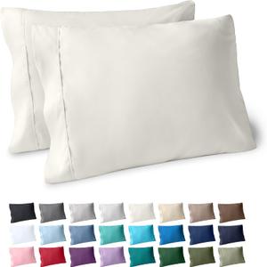 Bare Home Microfiber Pillow Cases - King Size Set of 2 - Cooling Pillowcases - Double Brushed - Ivory Pillowcases 2 Pack - Easy Care (King Pillowcase Set of 2, Ivory) (09 - Cream)