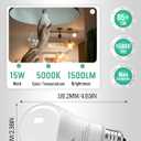 12 Pack LED Light Bulbs 100 Watt Equivalent, A19 15W 5000K Daylight, Super Bright White Light 1500 Lumens, E26 Standard No Flicker Energy Saving Lamp Bulb for Home, Bedroom, Office, Non-Dimmable