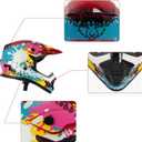 TCMT Youth Dirt Bike Helmet DOT Certified - Kids Full Face Motocross ATV Helmet with Goggles, Gloves and Helmet Bag for Off-Road, BMX, MX, Street Riding