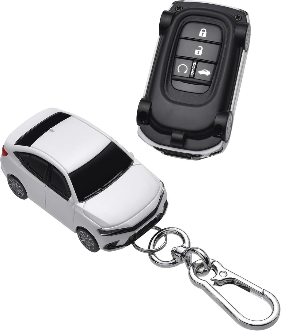 for Honda 2022 2023 2024 CR-V Civic Accord HR-V Pilot Key Fob Cover, Compatible with 2/3/4/5 Buttons Smart Remote Key - White B11