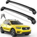 KINGGERI 300lbs Roof Rack Cross Bars Compatible with Volvo XC40 XC-40 2018-2026, Lockable Heavy Duty Aluminum Roof Rails Crossbars Cargo Bars Canoe Snowboard Rooftop Black Carrier Luggage