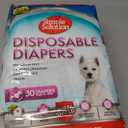 Simple Solution Female Dog Diapers Disposable Diapers for Potty Training, Incontinence, and Heat Cycle Protection Leak-Proof Fit for Small Dogs, 12-19 Inch Waist 30 Count