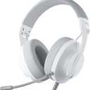 WIRWTRU S30 Gaming Headset with Microphone,198g Lightweight Design, Wired Gaming Headphones for Xbox, Xbox Series X|S, PS5, PS4, Switch, PC, Noise Cancelling Mic, Soft Earmuffs (White&Grey)
