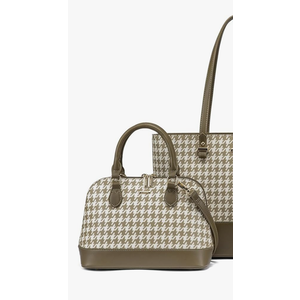 LOVEVOOK Handbags for Women 2 Pcs Purse Set Fashion Houndstooth Tote Shoulder Bag Top Handle Satchel