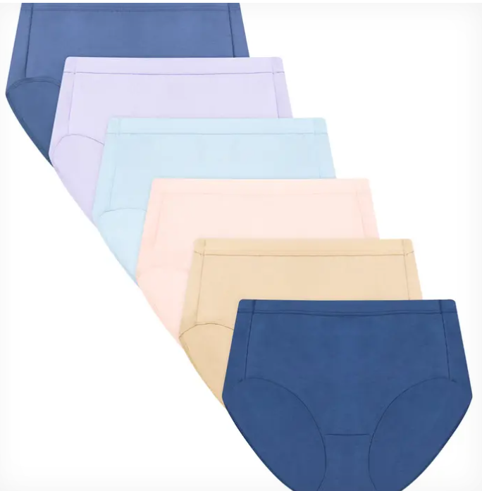 Hanes Women's Underwear Briefs Pack, 12-Pack, Pure Comfort Organic Cotton Brief Panties for Women, Full Coverage, Size Medium