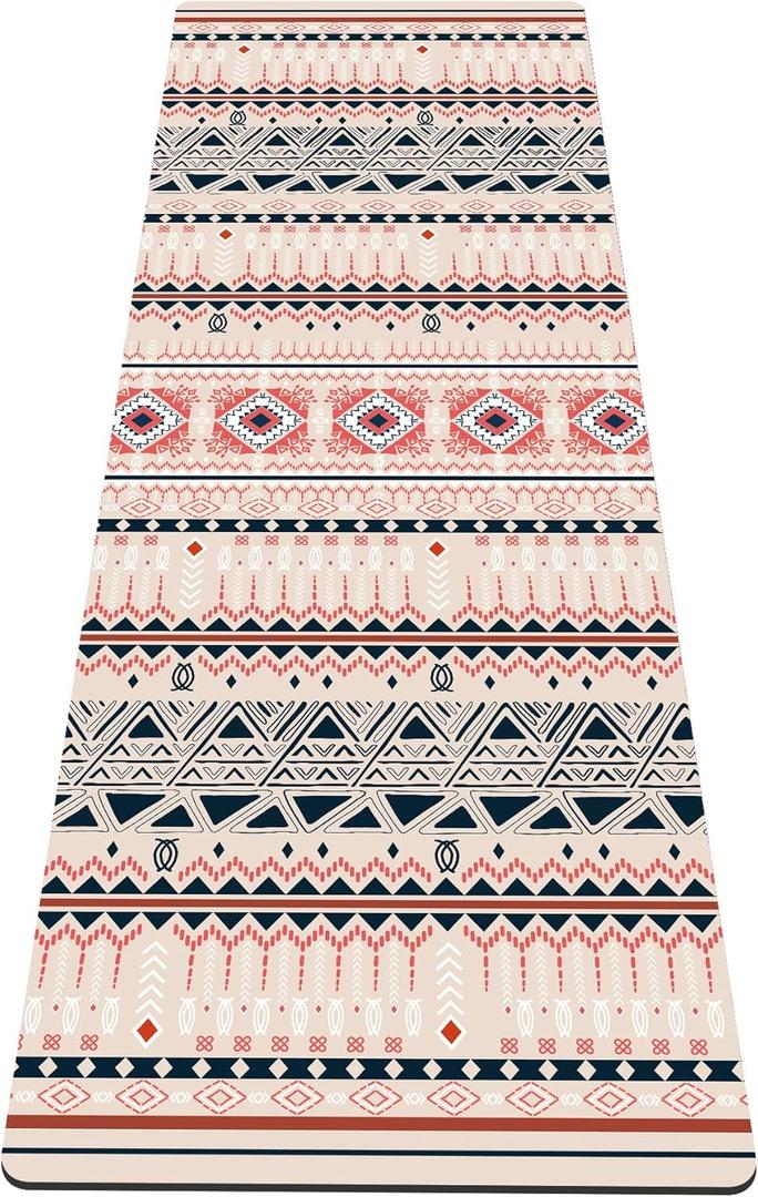 nuveti Yoga Mat Print Extra Thick TPE Non Slip Fitness Exercise Mat with Carrying Bag,72"x24" Extra Thick 6MM Exercise & Workout Mat for Yoga, Pilates Fitness and Floor Exercises (YiYuTan3)