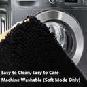 2 x BOANKODU Bathroom Rugs 32x20, Extra Soft Absorbent Chenille Bath Rugs, PVC Backing Quick Dry, Machine Washable Bath Mats for Bathroom Floor, Tub and Shower, Home Decor Accessories, Black