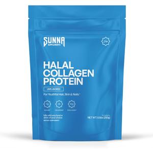 SUNNA SUPPLEMENTS Halal Bovine Collagen Protein Powder - 250g - Unflavoured