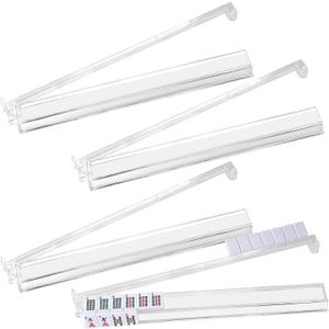 Goldge Mahjong Racks with Pushers Set of 4, Clear Acrylic All-in-One Mahjong Pushers and Racks, Transparent American Mahjong Tile Racks, Durable Lightweight Mahjong Accessories