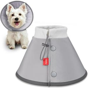 Agape Soft Dog Cone for Small Dogs & Cats, Comfy Dogs Recovery Collar After Surgery, Adjustable E Collar Alternative to Stop Licking, Protective Elizabethan Cones for Pup&Kitty, Comfortable Dog Cones, Size: M (Neck:8"-12")