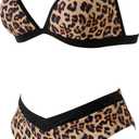 SUUKSESS Women Triangle High Cut Bikini Sets Sexy High Waisted 2 Piece Swimsuit (XL)
