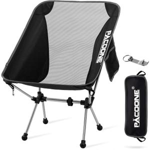 Ultra-Light Portable Camping Chair, Compact Folding Chair with Storage Bag and Bottle Opener, Lightweight Backpacking Chairs for Outdoor Camp, Picnic, Beach, Fishing, Hiking, Supports 330Lbs