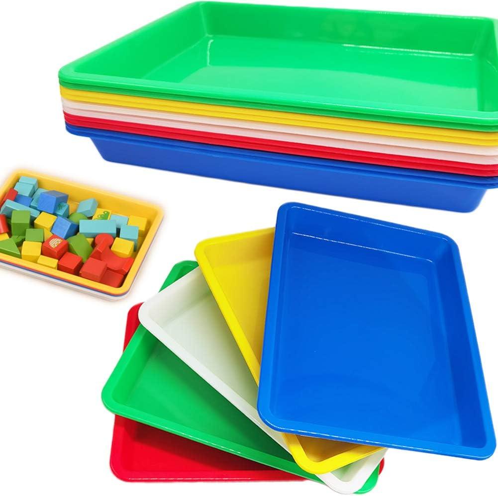10 Pcs Plastic Art Trays,Multicolor Activity Tray Organizer Serving Tray for Crafts, DIY Projects, Painting, Beads, Organizing Supply