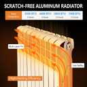 Quiet Energy Saving Hot Water Radiator, 10-Panel Wall-Mounted Aluminum Radiator Heater for Kitchen, Bathroom and Bedroom