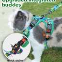 Halypet Cat Harness and Leash Set for Walking, Escape Proof Adjustable Vest Harness with 3-in-1 Integrated Buckles, Easy Control Soft Breathable Mesh with Reflective Strips for Cats, S Green Monster