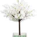 7ft Artificial Cherry Blossom Tree - Handmade White Fake Cherry Blossom Tree Centerpieces for Wedding Party Christmas Garden Indoor & Outdoor