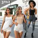 V FOR CITY Cotton Non Padded Shelf Bra Camisole Tops for Women Adjustable Spaghetti Strap Tank Top Summer Cami Shirt 3 Pack Large