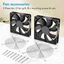 Wathai 120mm x 25mm 12V Computer Case Cooling Fan 12 Volt 2Pin High Performance DC Fan 2 Pack