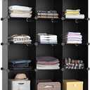 HOMIDEC Closet Organizers and Storage, 12 Cube Storage Organizer, Portable Closet Organization Clothes Shelves for Kids, Closet, Bedroom, Bathroom, Office, Black