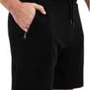 Mens 100% Merino Wool Training Shorts Athletic Fit Plastic-Free Contact (Black, XL)