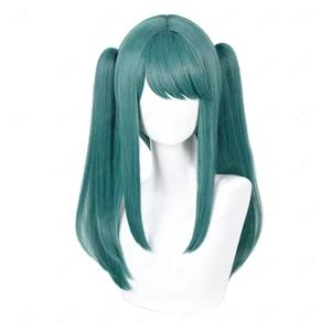 Xingwang Queen Anime Cosplay Wig Clip on Ponytails Gray Green Wigs for Women Girls