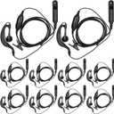 Kingdder 10 Pcs Walkie Talkie Earpiece with Mic 7 Pin Two Way Radio Ear Piece Microphone Earbud Bulk Single Wire Earhook Headset Compatible with Baofeng UV-XR UV9Rplus BF-9700 A58 UV9RPRO UV68