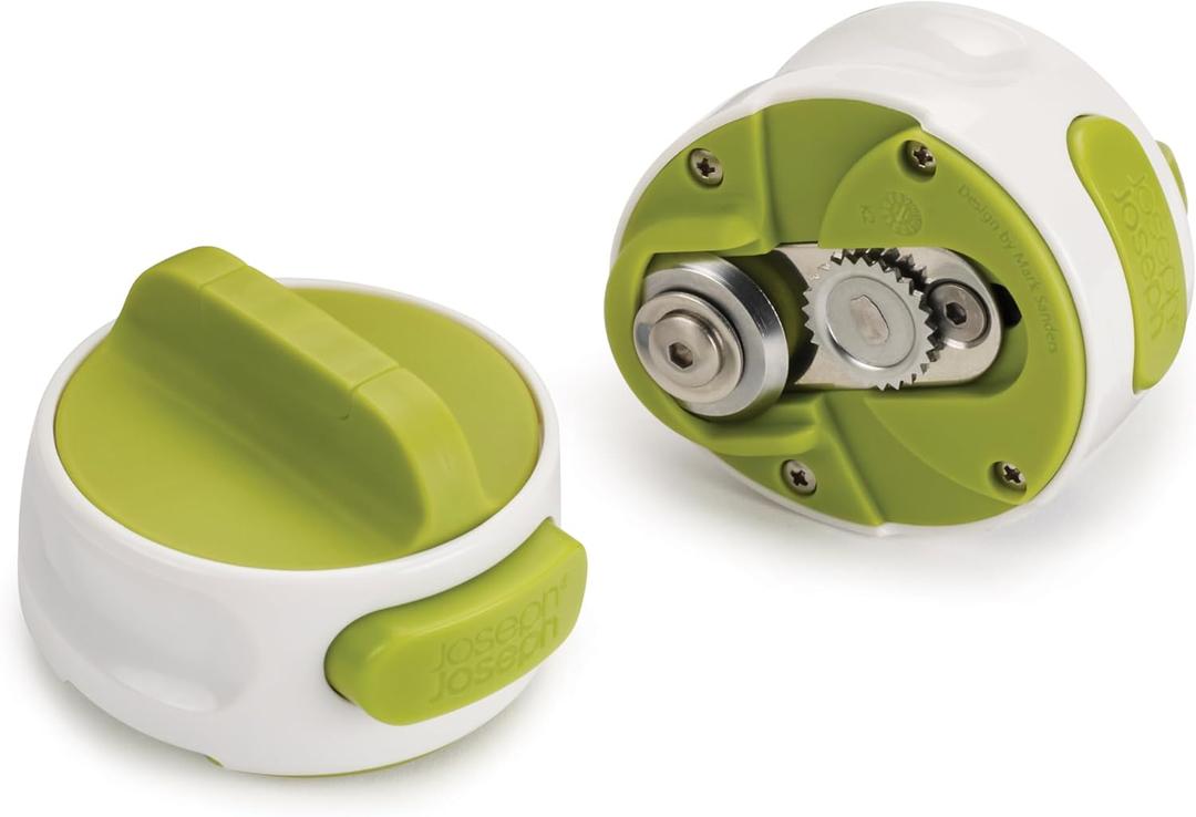 Joseph Joseph Can-Do Compact Can Opener Easy Twist Release Portable Space-Saving Manual Stainless Steel, Green