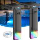 Solar Pool Light for Inground Pools Only, 56 LEDs 3-Sided 180 Wide Glow, Remote Control, 10 Colors 4 Modes, 3 Brightness Levels, Extendable Underwater Effect, IP68 Waterproof, 2 Pack