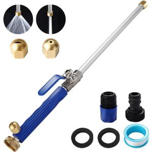 Jet Nozzle Power Washer for Garden Hose, Upgrade Jet Flux Pressure Washer with 2 Jet Different Nozzle and Hose Quick Connectors, Hydro Power Washer Hose Attachment for Car, Patio (Blue) (1PCS)