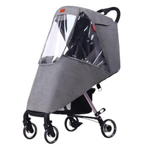 Universal Rain Cover for Baby Stroller Waterproof Windproof Rainy Weather Guard Air Holes Wind Dust Protection Breathable Shield Elastic Band Transparent Accessories with Storage Pocket