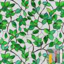 Window Privacy Film Stained Glass Window Film Frosted Window Film Window clings Non-Adhesive Reusable Decorative for Home Removable(Green Frosted, 35.4 X 78.7 in)