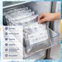 LemonRoad 30 Pcs Reusable Aluminum Foil Sealable Storage Bags Freezer Leakproof Bags Resealable Stand up Pouches for Fresh Keeping Food Meat Seafood Vegetables Fruit and More, 3 Size