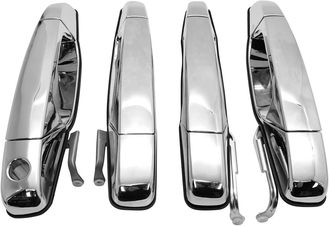 X4XZ Chrome Exterior Outside Door Handles for 2007-2014 Chevy Silverado 1500/2500/3500 Tahoe Suburban Avalanche/GMC Sierra 1500/2500 /3500 Yukon Yukon XL/Cadillac Escalade Escalade ESV Escalade EXT