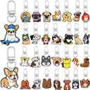 30 PCS Puppy Dog Keychains Cute Animals Ornament Goodie Bag Fillers Item Birthday Party Favors Backpack Key Decorations Rewards Dog Theme Supplies